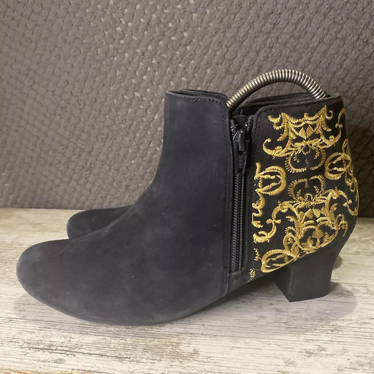 Buy Truffle Collection Black Suede Lace Up Block Heel Ankle Boots Online