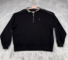 Straight Down 1/4 Zip Pullover Mens Extra Large Black Golf Logo