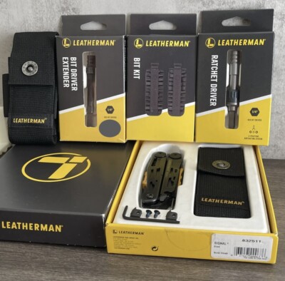 Leatherman SIGNAL Black FULL SET bundle Multitool w/Bit Kit Ratchet Driver+MORE
