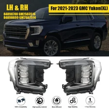 Fit For 2021-2023 GMC Yukon(XL) LH+RH Side Headlights Replacement LED Housing