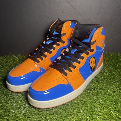 Reason Clothing Brand Drippy Smiley High Top Sneakers Mens Size 10 Orange/Blue 