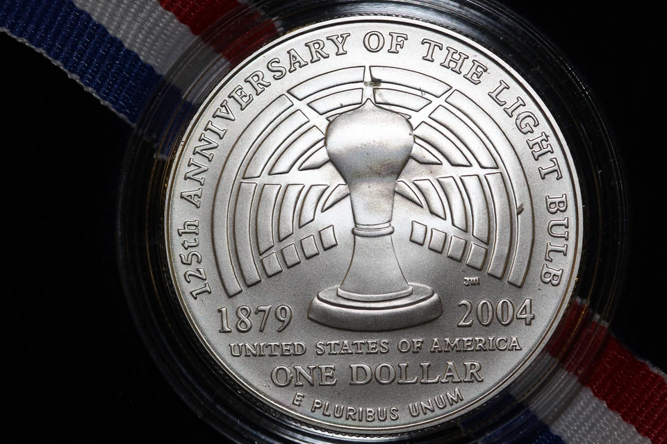 (1) 1990-P Proof Eisenhower Silver $1 & (1) 2004-P Thomas Edison Comm Silver $1 - Image 4 of 4