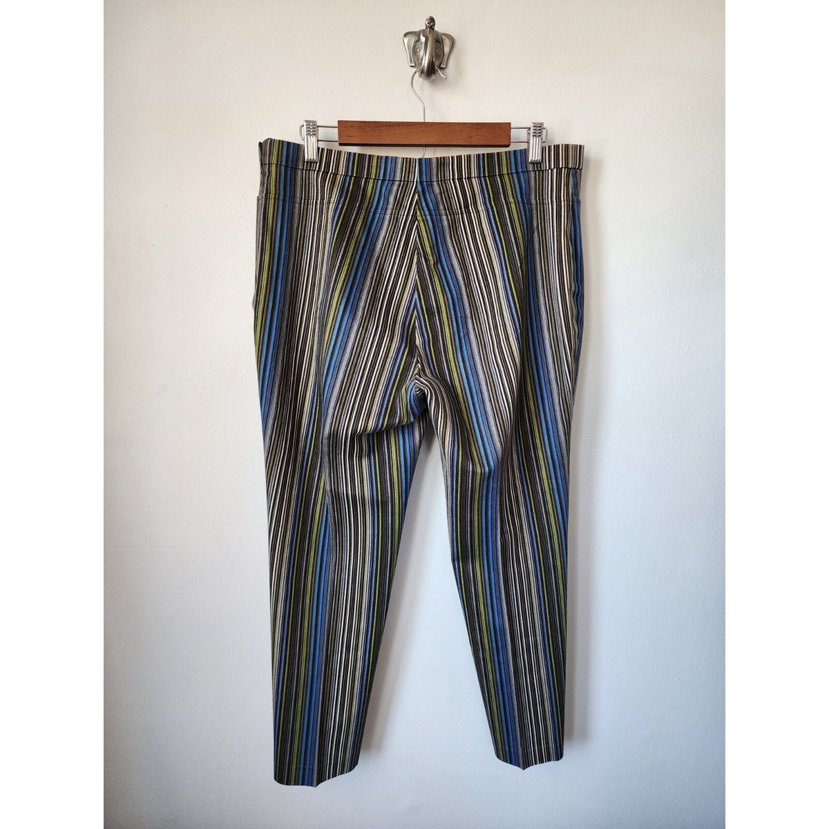 Akris Punto green blue stripe Franca dress pants 12 | eBay display picture 1