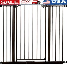 Extra Tall Baby Gate Walk Thru Safety Gate W/ Extension Kit  Mounting Hardware
