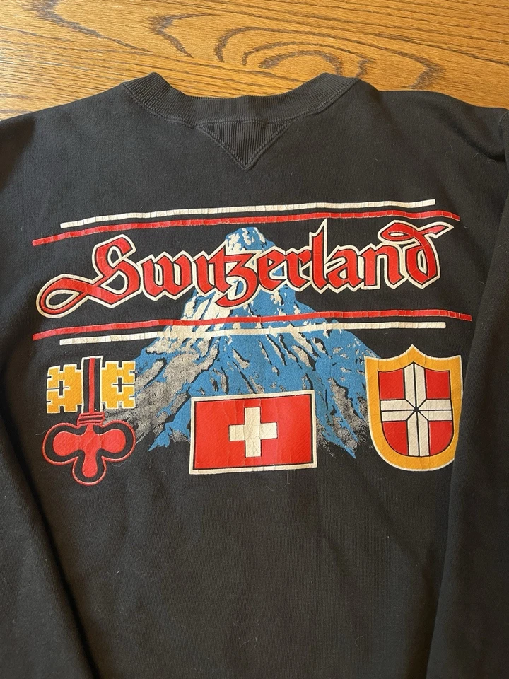 Suéter Pullover Vintage Años 90 Suiza Negro Mediano Galt Sand Foto 2 de 4