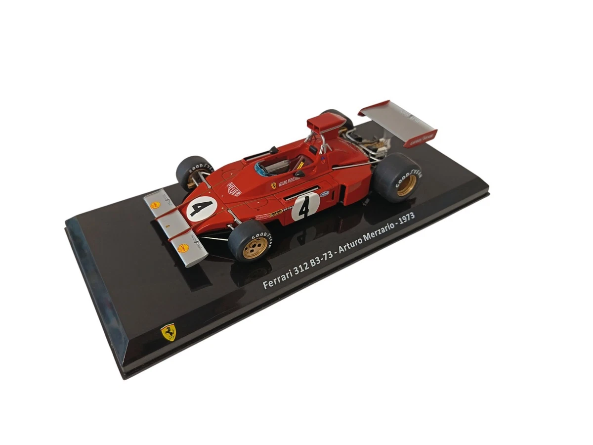 AD voiture 1/43 socle Ferrari F1 312 B3 GP Italie 1973 Rouge J Ickx Heco