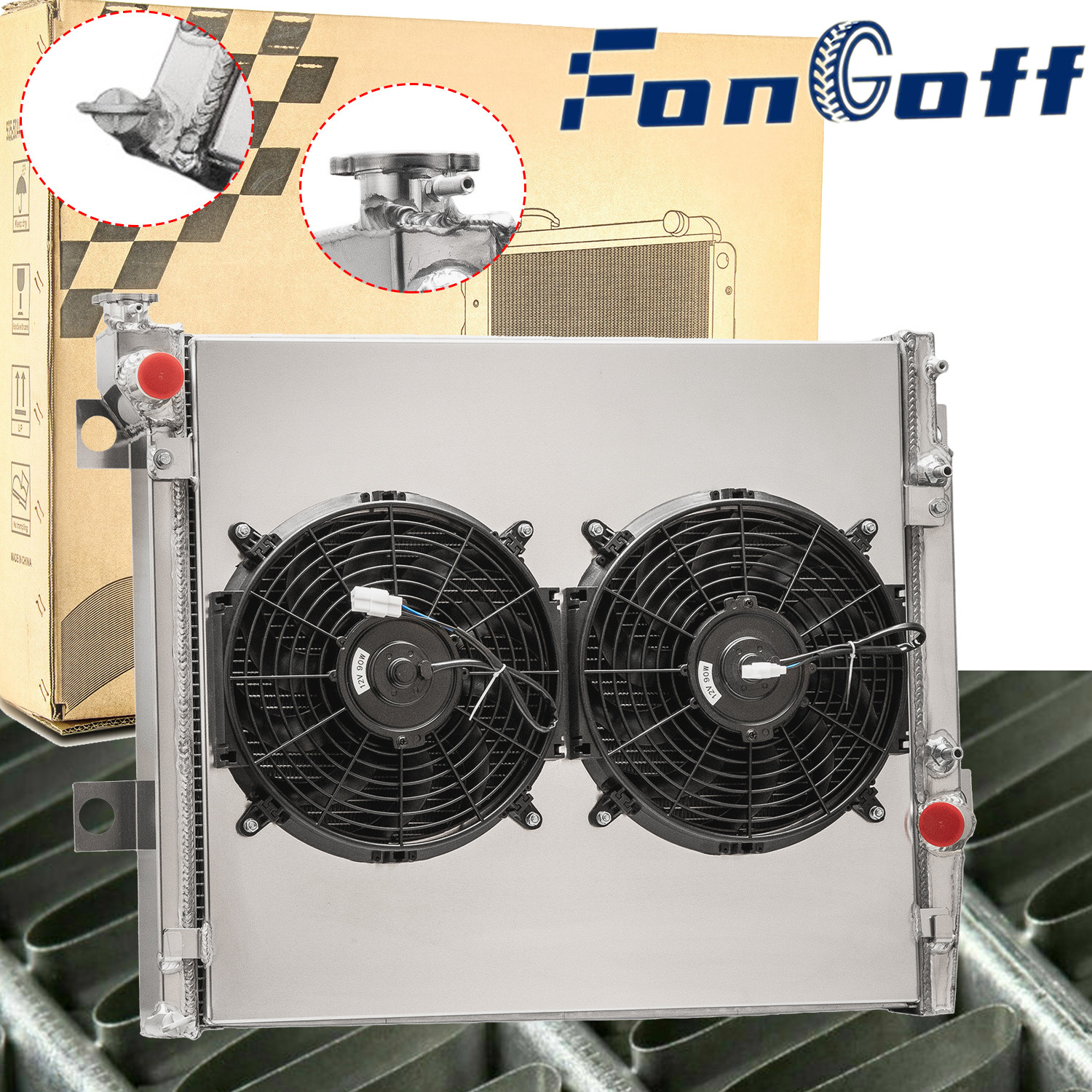3 Rows Radiator+Shroud Fan Fits 2003-2009 Toyota 4 Runner Lexus GX470 4.7L V8 AT