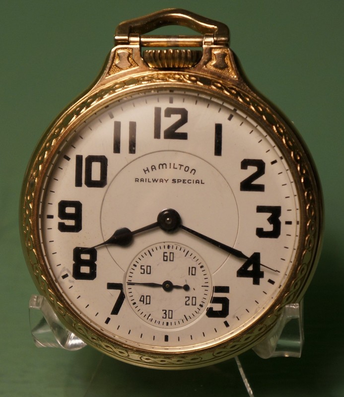 16s Hamilton 21J 992B Railway Special pocket watch in Keystone g/f model 17 case