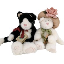 Vintage Collectable Boyd's Bears Plush Cat Couple With Tags Lot Of 2