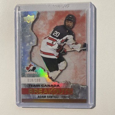2023 Upper Deck Team Canada Juniors Breakouts 18/100 Adam Fantilli Rookie RC 