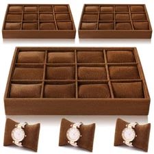 Sureio 36 Slots Grid Watch Drawer Organizer Bracelet Pillows for Jewelry Disp...