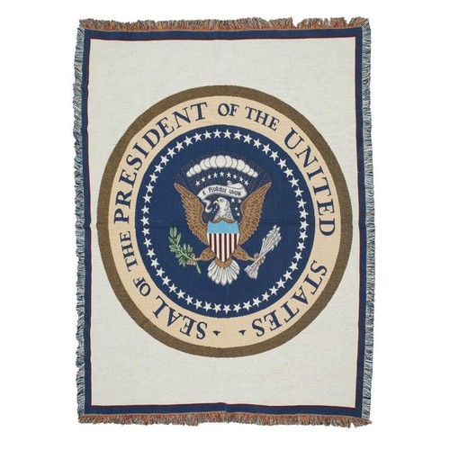 President of the United States Seal White House Gift Shop Knitted Throw Blanket - Picture 1 of 9