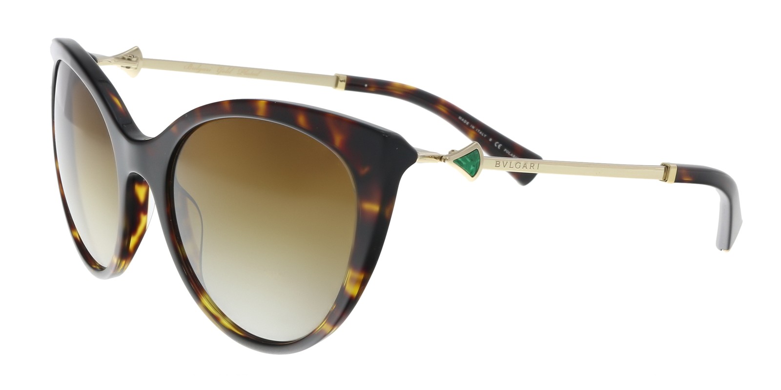 Солнцезащитные очки Bulgari BV8195KB 5193T5 темные Havana Cat eye 203990₽