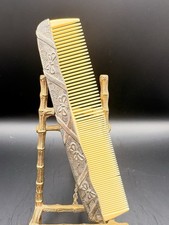 VTG Comb Silver Plated Ornate Handle Antique Vanity Grooming 7.25 Inch
