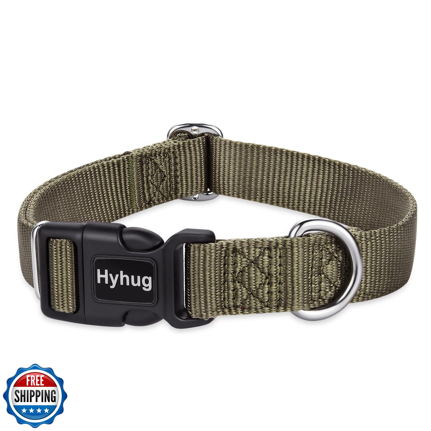 Hyhug Pets Classic Regular Heavy Duty Nylon Dog Basic Collar for Medium Dogs
