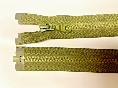 YKK Fermeture Éclair Olive, Disponible Diverses Tailles Gros Dents