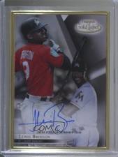 2018 Topps Gold Label Gold Framed Auto Lewis Brinson #FA-LB Auto 7cz