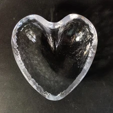 SIMON PEARCE HIGHGATE HEART CANDY DISH, Hand Made, Art Glass, 4", Made in USA