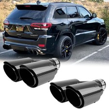 For Jeep Grand Cherokee Hemi Dual 2.5 To 4 Exhaust Tips Stainless Carbon Fiber