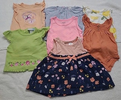 7PC Baby Girls 3/0-3Months Short&sleeveless Shirts&tankTops &dress SummerSpring 