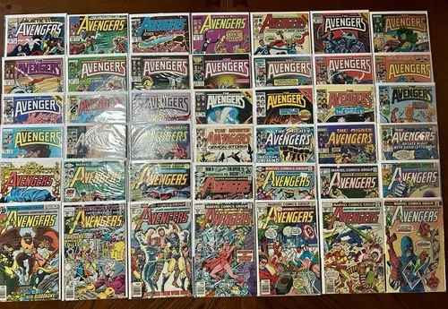 Vintage Avengers Comics Lot of 42 Marvel Comics 1975-1992 High Grades B&B