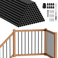 50 Pack Aluminum Deck Balusters, 32" X 3/4" Hollow round Balusters for Deck Rail
