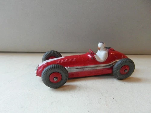 Vintage Dinky 231 Maserati Racing Car with driver.  Red body. White flash. RN 9.