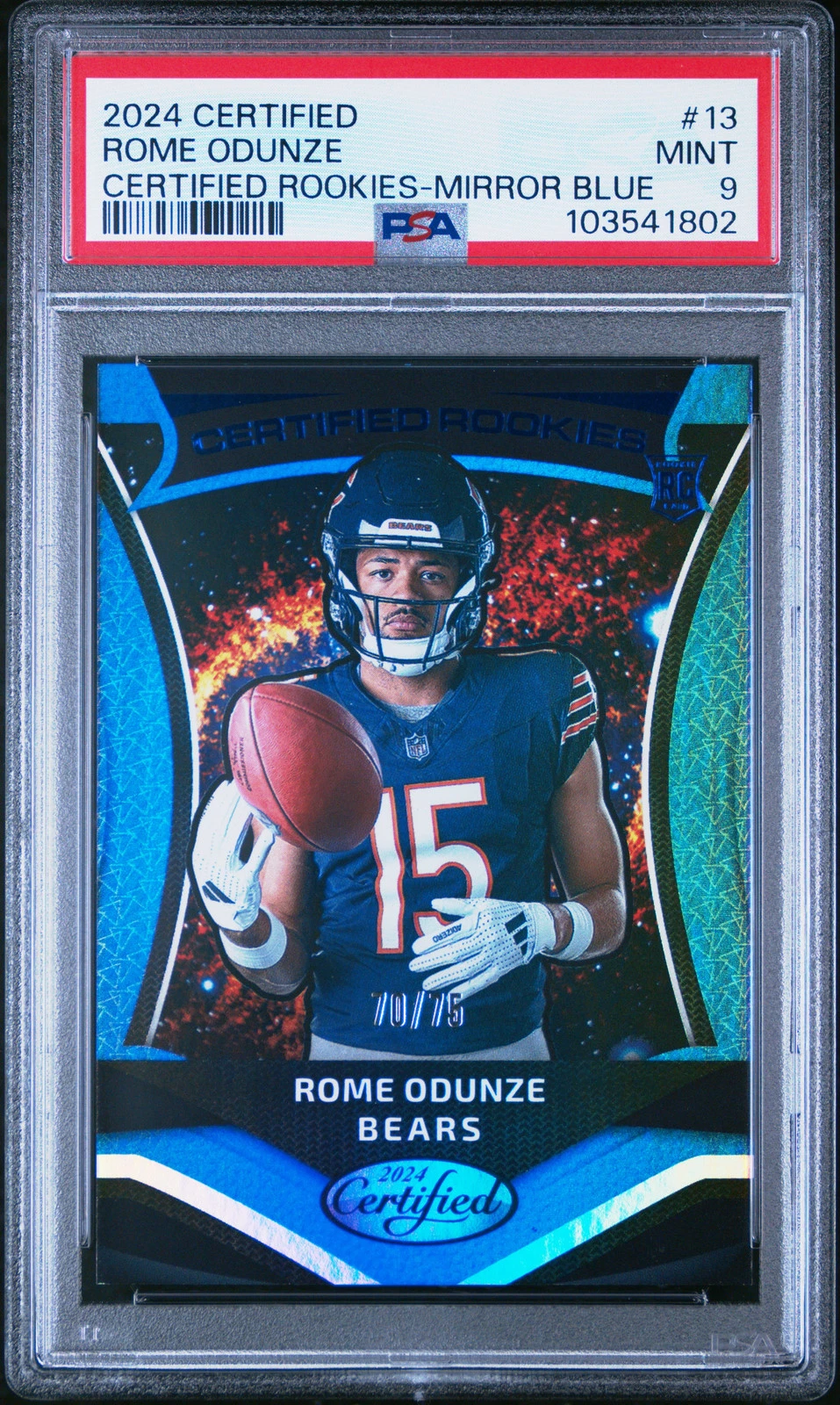 Rome Odunze Panini Certified Certified Rookies #13 Mirror Blue