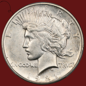 1921 Peace Dollar Key Date High Relief Silver Dollar