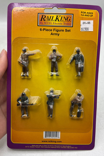 Juego de 6 figuras MTH Railking O Scale Train Trackside ejército/militar 30-11059 | Condition: New