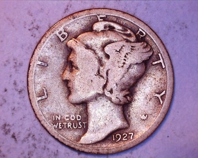 1927-S  Mercury Head Silver Dime   **217-6B