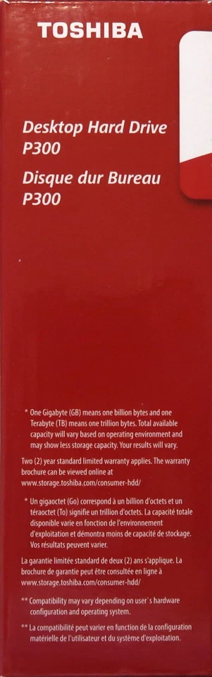 Toshiba 3.5" P300 Internal Desktop 7200rpm 64MB 6gbs 3.5" 2TB Sata HDWD120 "New" - Image 4 of 4
