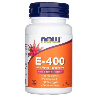 Now Foods Vitamin E-400 (gemischte Tocopherole), 50 Kaps
