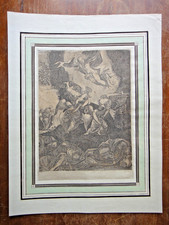 XVII secolo-INCISIONE del XVII secolo su antico foglio+