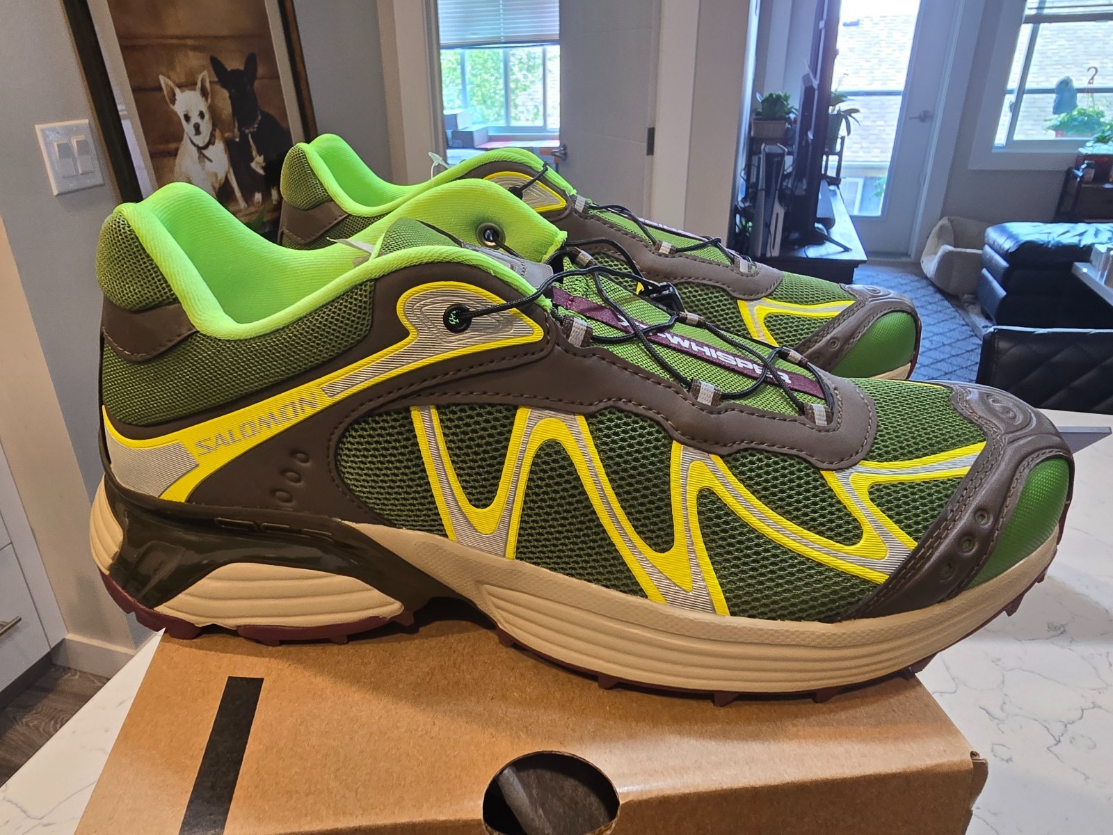 Salomon XT Whisper Treetop Wren Zolfo Primavera UOMO TAGLIA 12 NUOVO ESCURSIONISMO