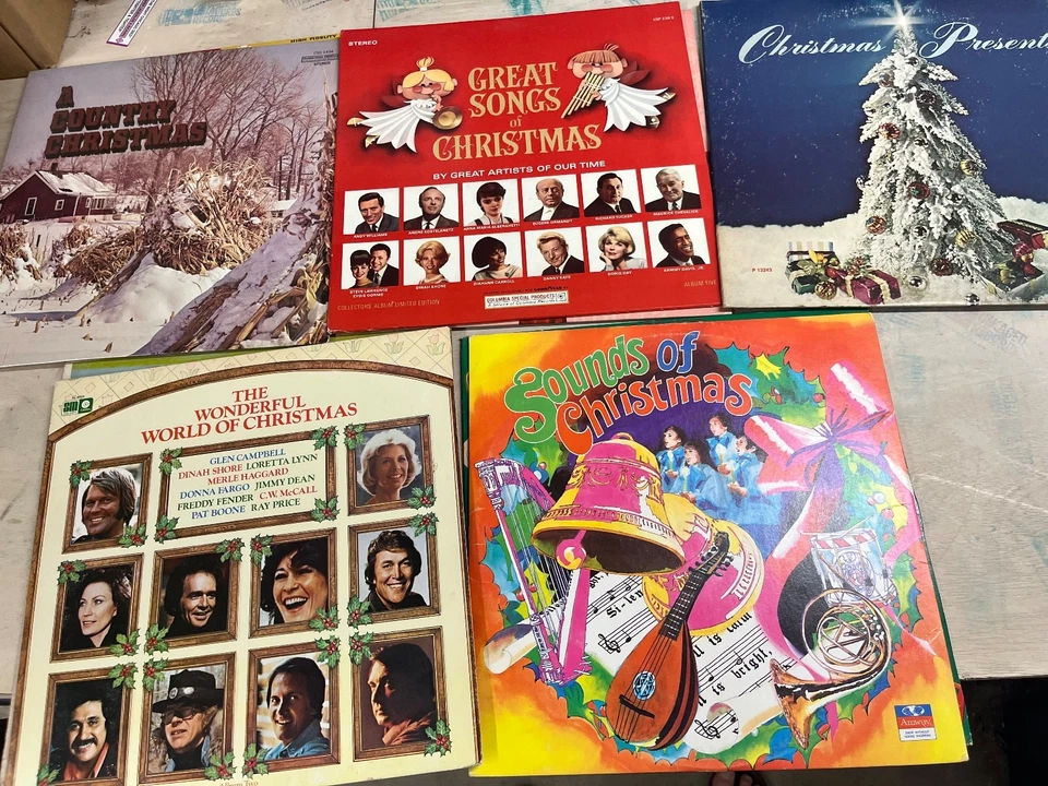 30 Vintage Christmas Holiday Vinyl LP Records Various Artists Compilations LOT - Image 3 of 4