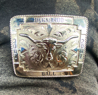 Clint Orms Longhorn Steer 2001  Engravers&Silversmiths Belt buckle