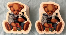 Teddy Bear Panda Toy Comforter or Artwork Display 2 Clips Baby Shower Gift