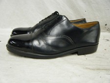 Mens Black Leather Parade Shoes British Army RAF Cadet With Toe Cap Size 10 44 *