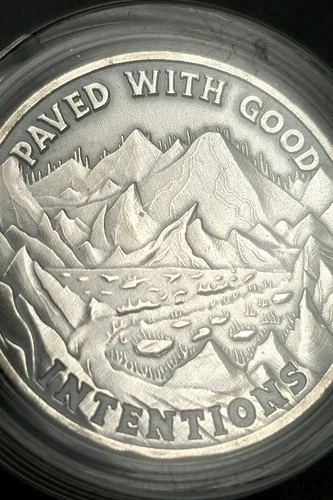 Reckless Metals 1 Oz .999 Gunmetal Silver 'Paved With Good Intentions' Rolo
