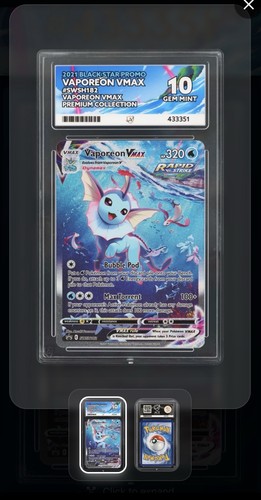 Vaporeon VMAX graded ACE 10 for sale on eBay