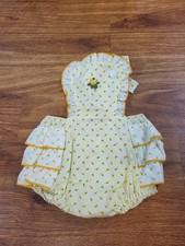 Vintage Stone Size 12 Months Yellow Floral Sunsuit Ruffle Buttom