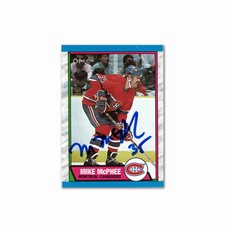 Mike McPhee Autographed Montreal Canadiens 1989 Topps #84 Hockey Card
