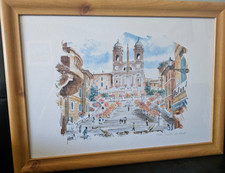 Large Print " Spanish Steps", Trinita dei Monti,Signed
