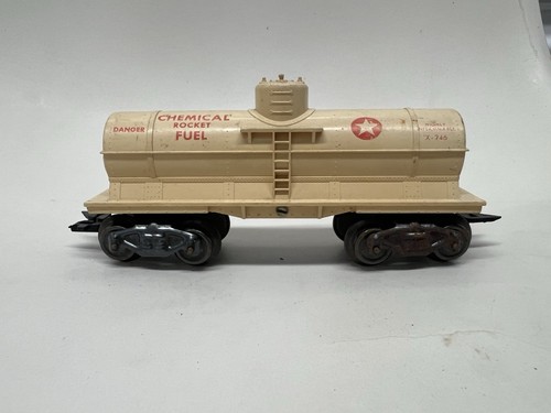 Marx X-246 Chemical Rocket Fuel Tank Car Red Letters O Gauge 4 Wheel PK Couplers