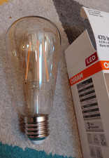 OSRAM LED STAR Form EDISON 40 - Warm White - 470 lm - 4,0W = 40 W E27 A++ OVP