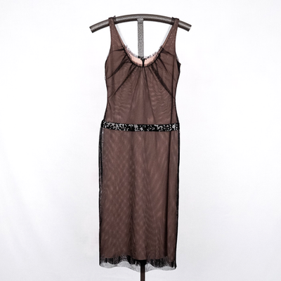 Vintage Vera Wang Black Sheer Mesh Cocktail Dress Size 2 Sequins Lined  Occasion | eBay