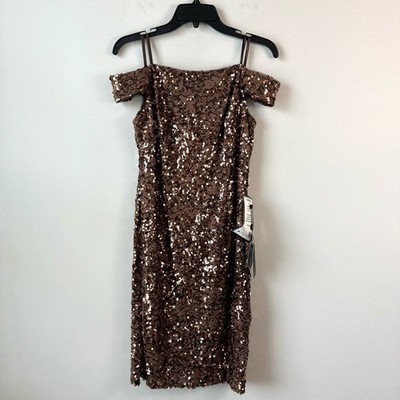 knee length dresses for ladies ADRIANNA PAPELL AP1E209655 FLUTTER SLEEVE SEQUIN main image 0