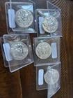Lot of 5 - 2 Troy oz Scottsdale Stacker .999 Fine Silver Round