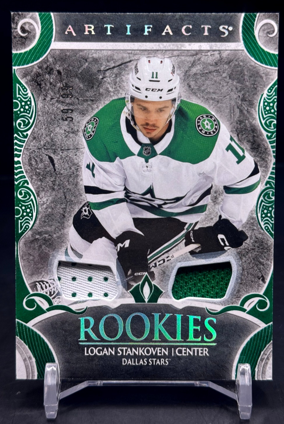 2024-25 Upper Deck Artifacts - Logan Stankoven #175 - Emerald Materials /99